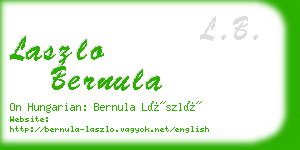 laszlo bernula business card